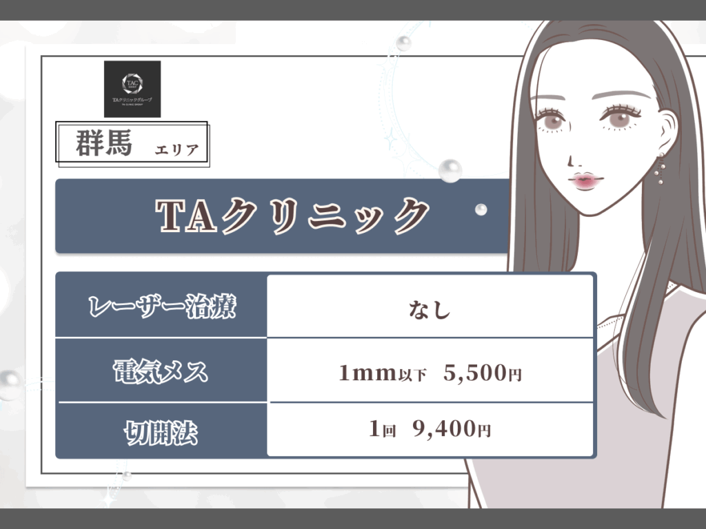 群馬エリアのほくろ除去おすすめ:TAクリニック